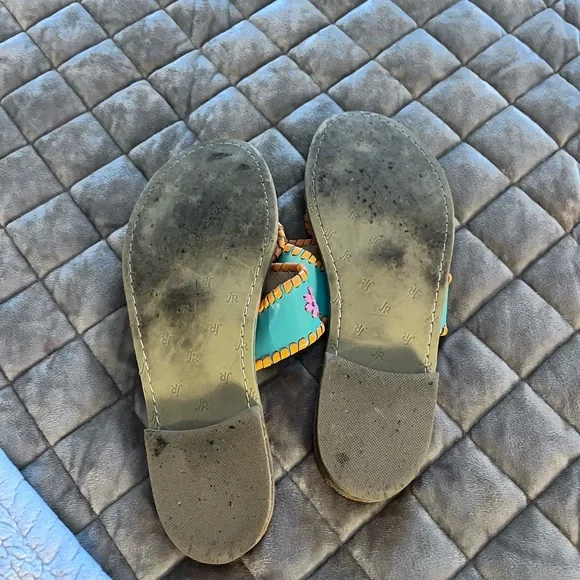 Jack Rogers Orange and Pink Sandals Vibrant Leather Design - Picture 3 of 3